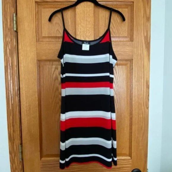 Bali Striped Dress with Mesh Overlay - Picture 5 of 6